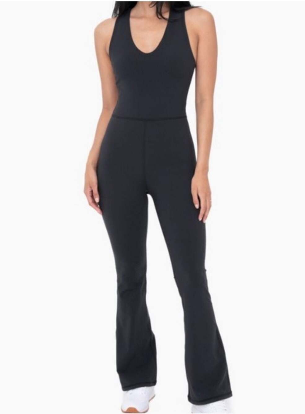 Mono B AP6422 Black Flare Jumpsuit Size L
